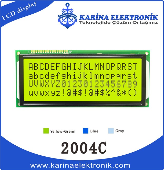 2004C Yellow Colour , Character LCD