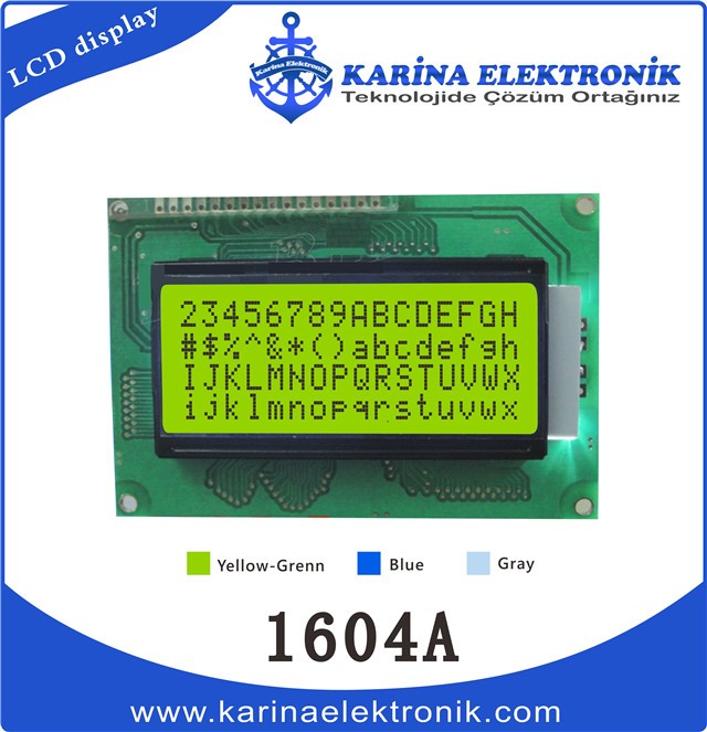 1604A Yellow Colour , Character LCD