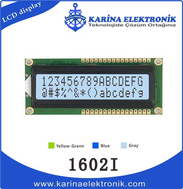 1602I Gray Colour , Character LCD