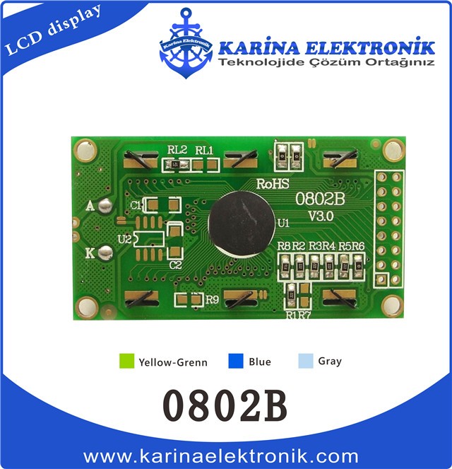 0802B Back Side , Character LCD Module