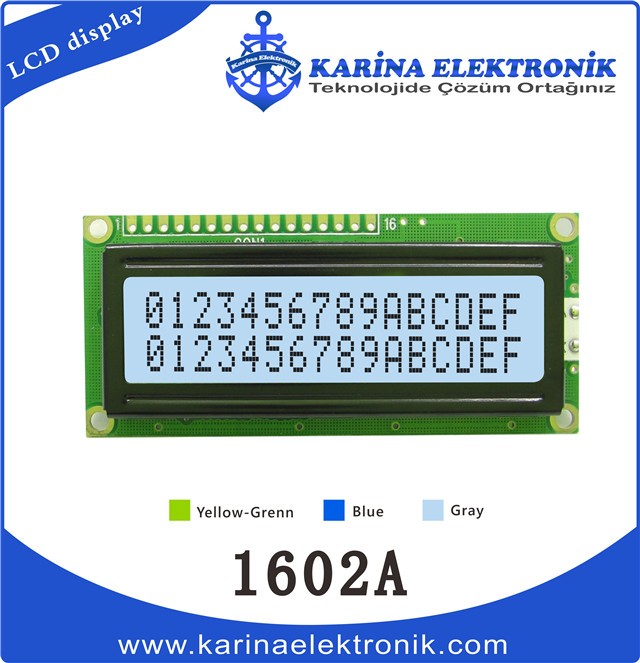 1602A Gray Colour , Character LCD