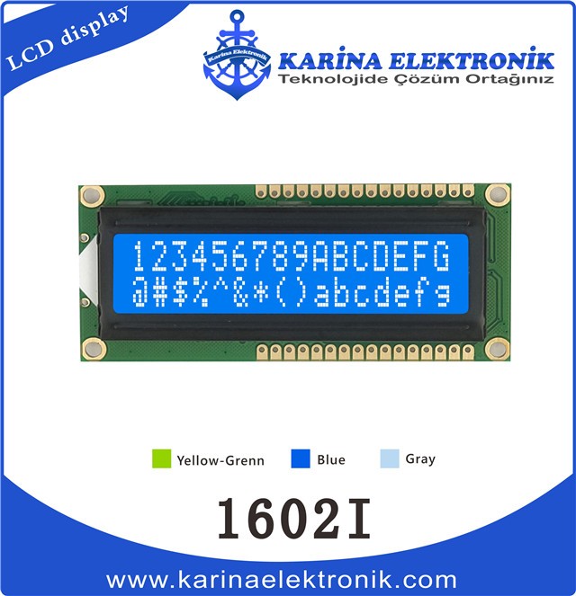 1602I Blue Colour , Character LCD