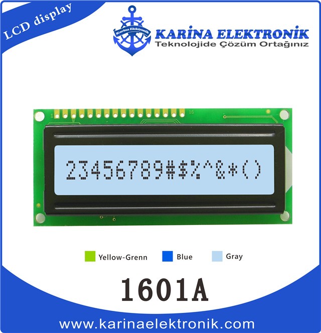 1601A Gray Colour LCD , Character LCD