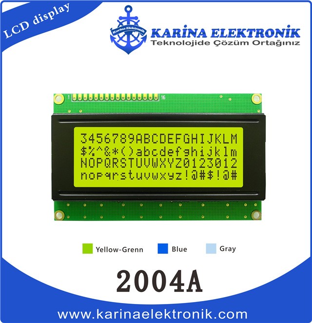 2004A Yellow Colour , Character LCD