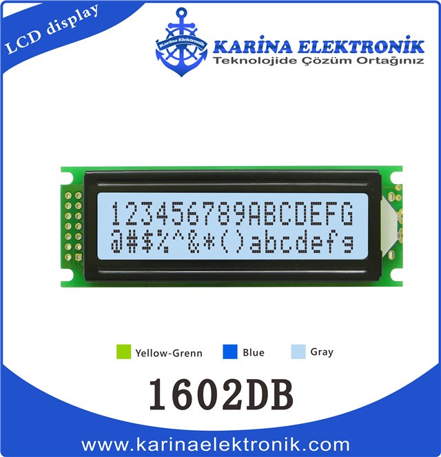 1602DB Gray Colour , Character LCD