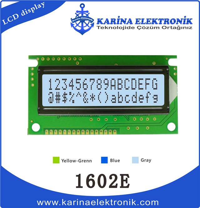 1602E Gray Colour , Character LCD